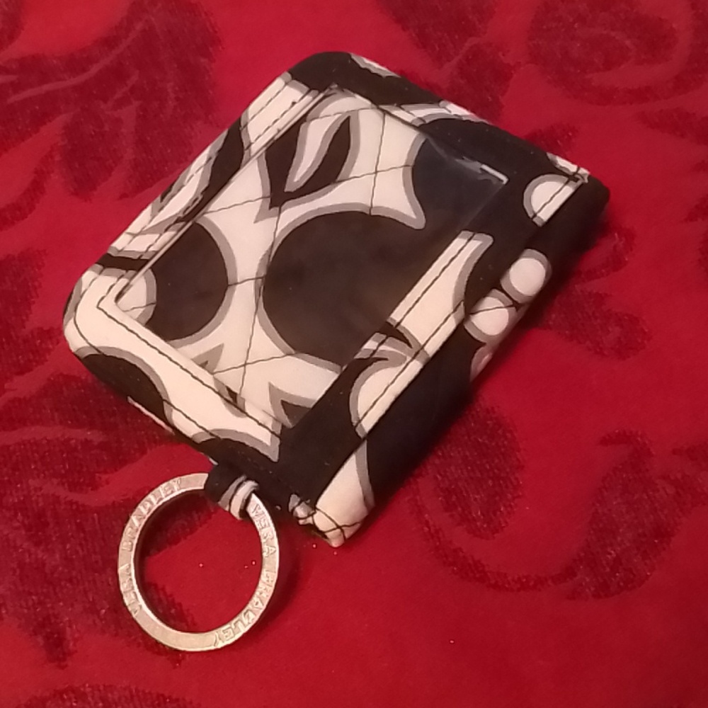 Vera Bradley ID wallet in black & white